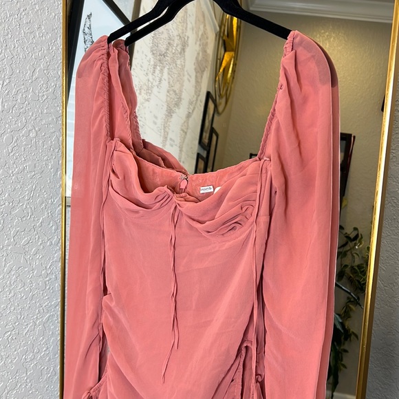 HOUSE OF CB 'Baby' Pink Chiffon Cutout Halter Mini Dress NWOT - Picture 12 of 15